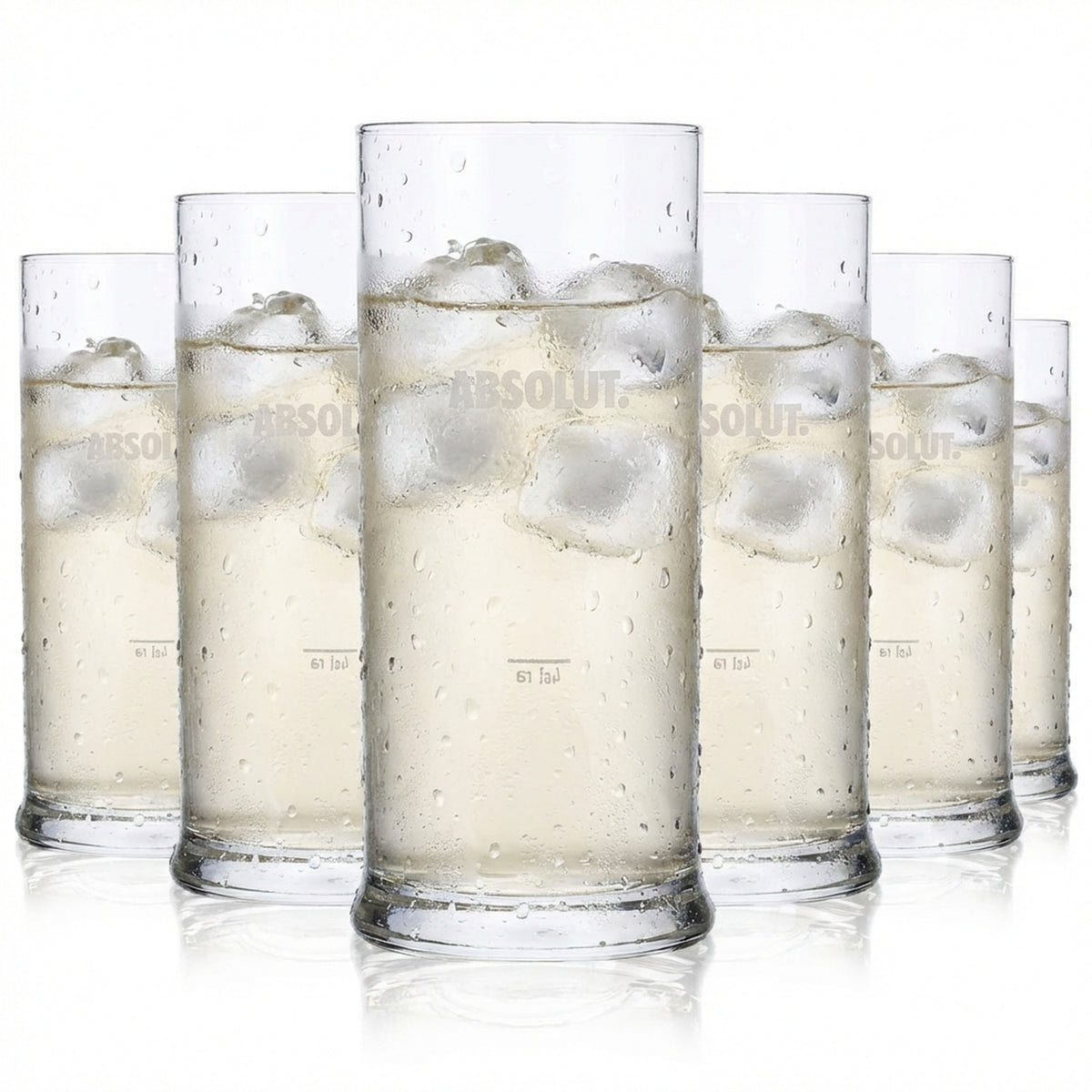 6 bicchieri da long drink Absolut Vodka 0,2 l, tumbler con fondo largo Rastal