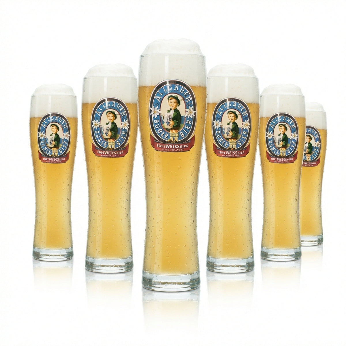 6 bicchieri da birra Allgäuer Büble 0,5 l birra bianca di frumento analcolica bicchieri lievito gastronomico