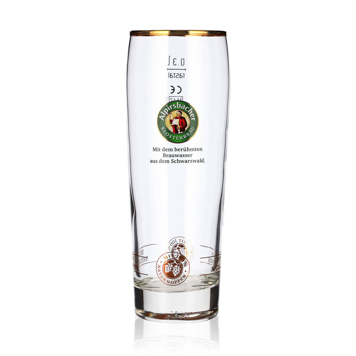 6 bicchieri da birra Alpirsbacher da 0,3 l con bordo dorato, modello Rastal (set da 6) – Vista 2