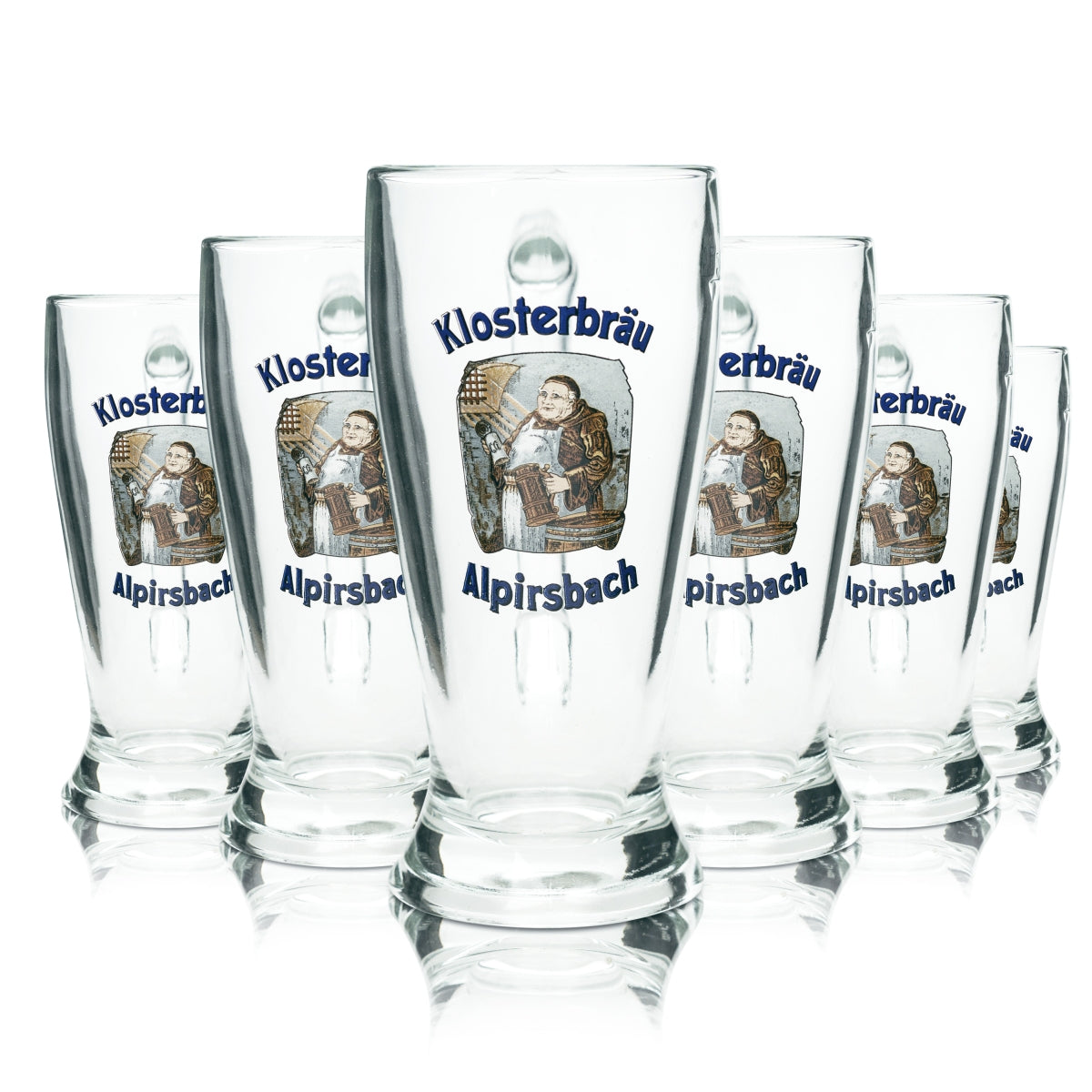 6 bicchieri da birra Alpirsbacher da 0,5 l per birra bianca Klosterbräu Seidel Gläser Weizen
