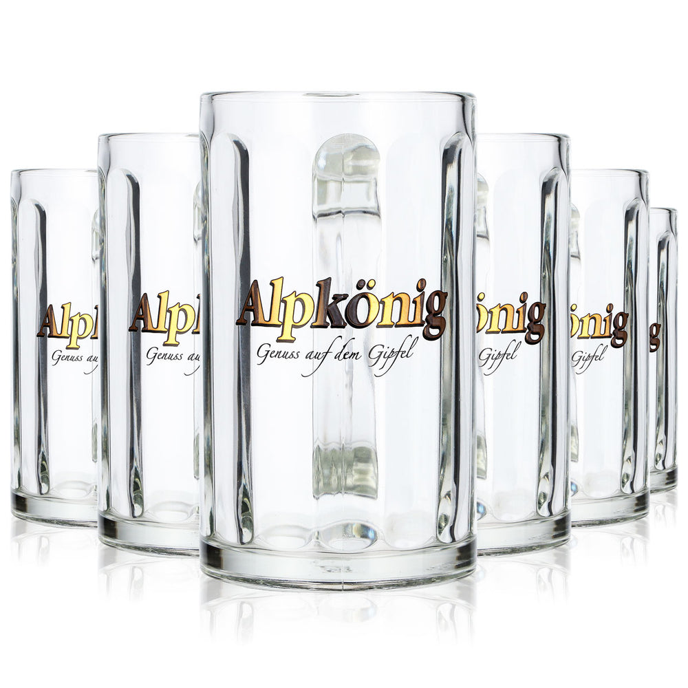 6 bicchieri da birra Alpkönig da 0,25 l, boccale Rastal Seidel (set da 6)