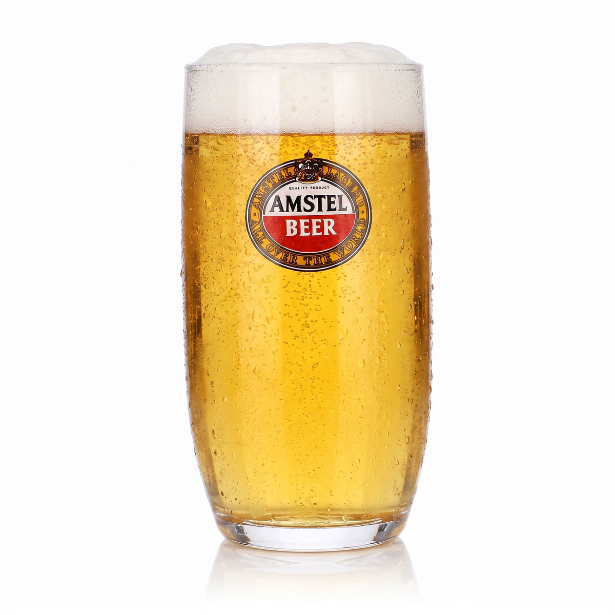 6 bicchieri da birra Amstel da 0,33 l, modello dritto con bordo dorato (set da 6) – Vista 2