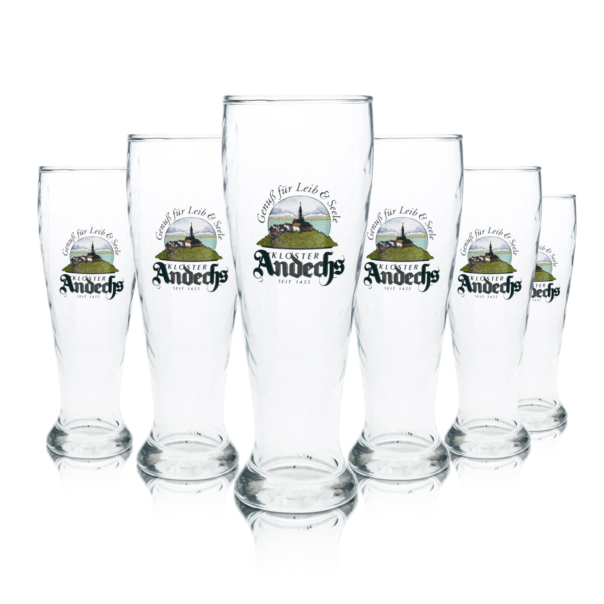 6 bicchieri da birra Andechs 0,5 l per birra di frumento con lievito, bicchieri sagomati, per ristorazione, birrifici e bar
