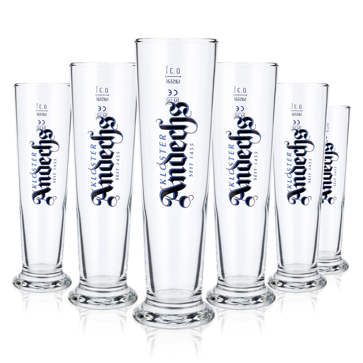 6 bicchieri da birra Andechs da 0,3 l Bicchieri da birra Bicchiere a calice Logo verticale – Vista 5