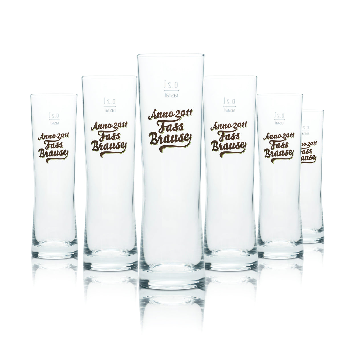 6x Anno 2011 Bicchiere da birra 0,2 l Tazza Bicchiere a forma di birra Bicchieri da birra Fassbrause Limo Gastro – Vista 4