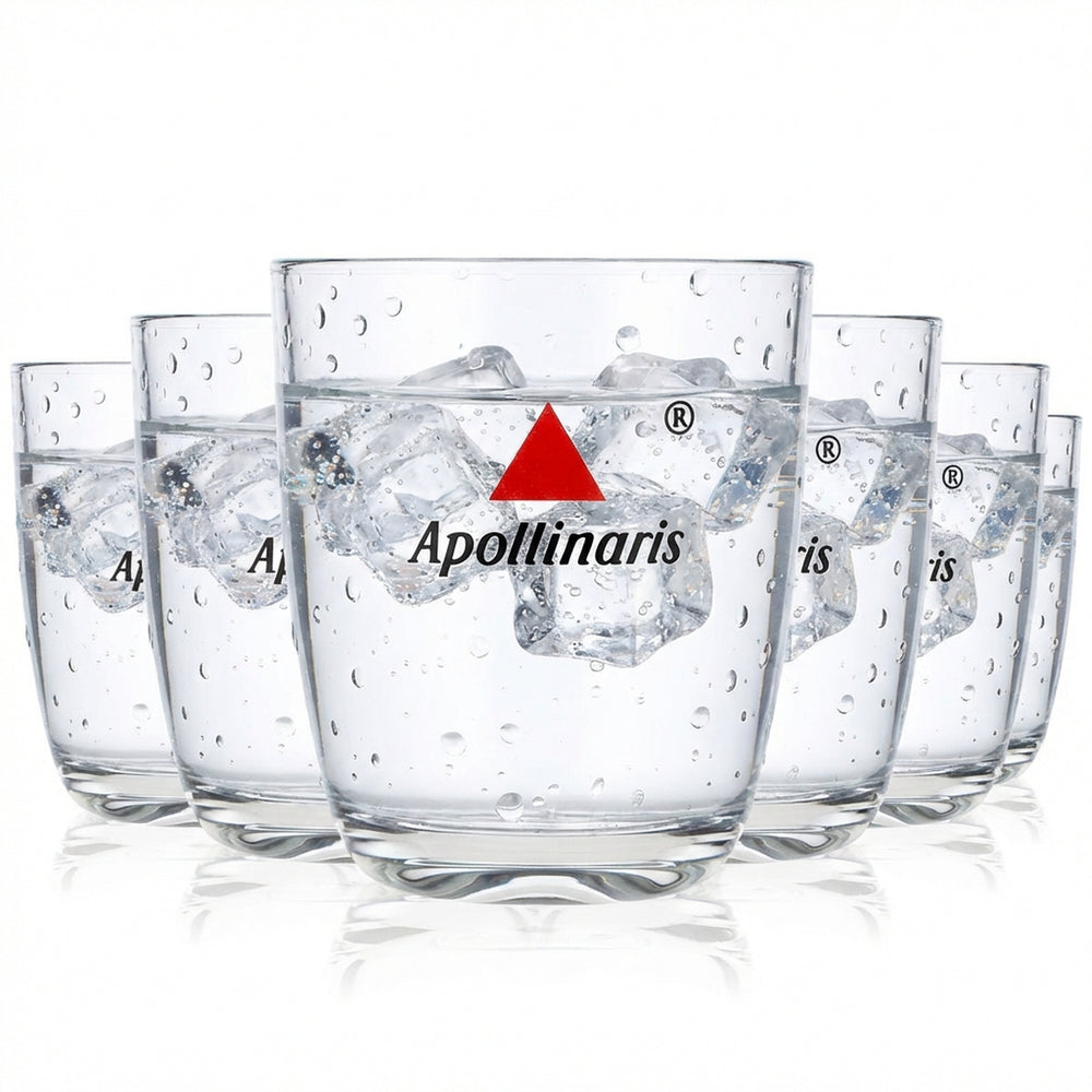 6 bicchieri da acqua Apollinaris in vetro 0,3 l Tumbler Bicchiere di design Logo al centro