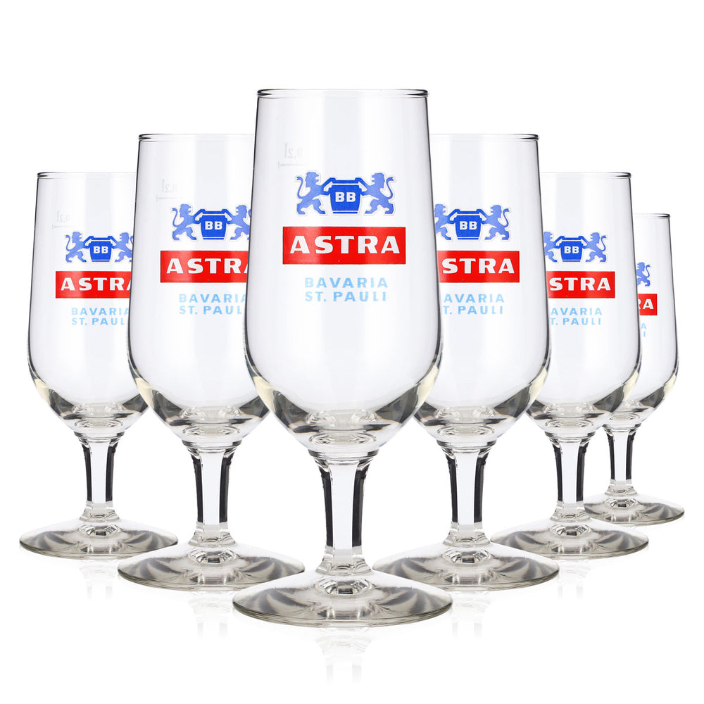 6 bicchieri da birra Astra da 0,2 l, modello "Tulipano", St. Pauli Rastal, bicchiere da birra a coppa