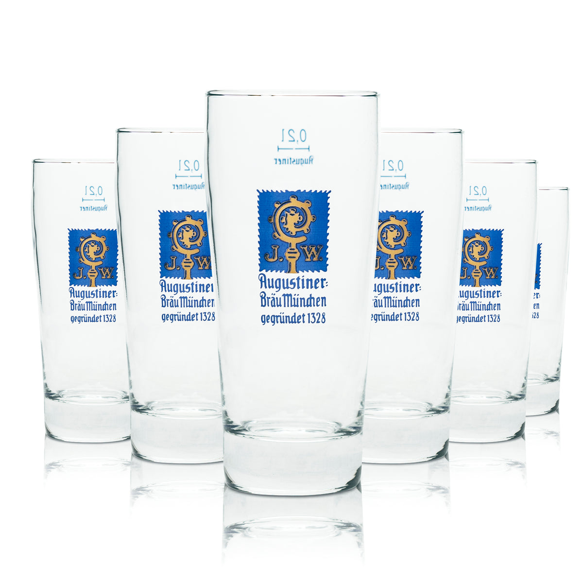 6 bicchieri da birra Augustiner 0,2 l Willi Becher Baviera Birrificio Birra chiara – Vista 4