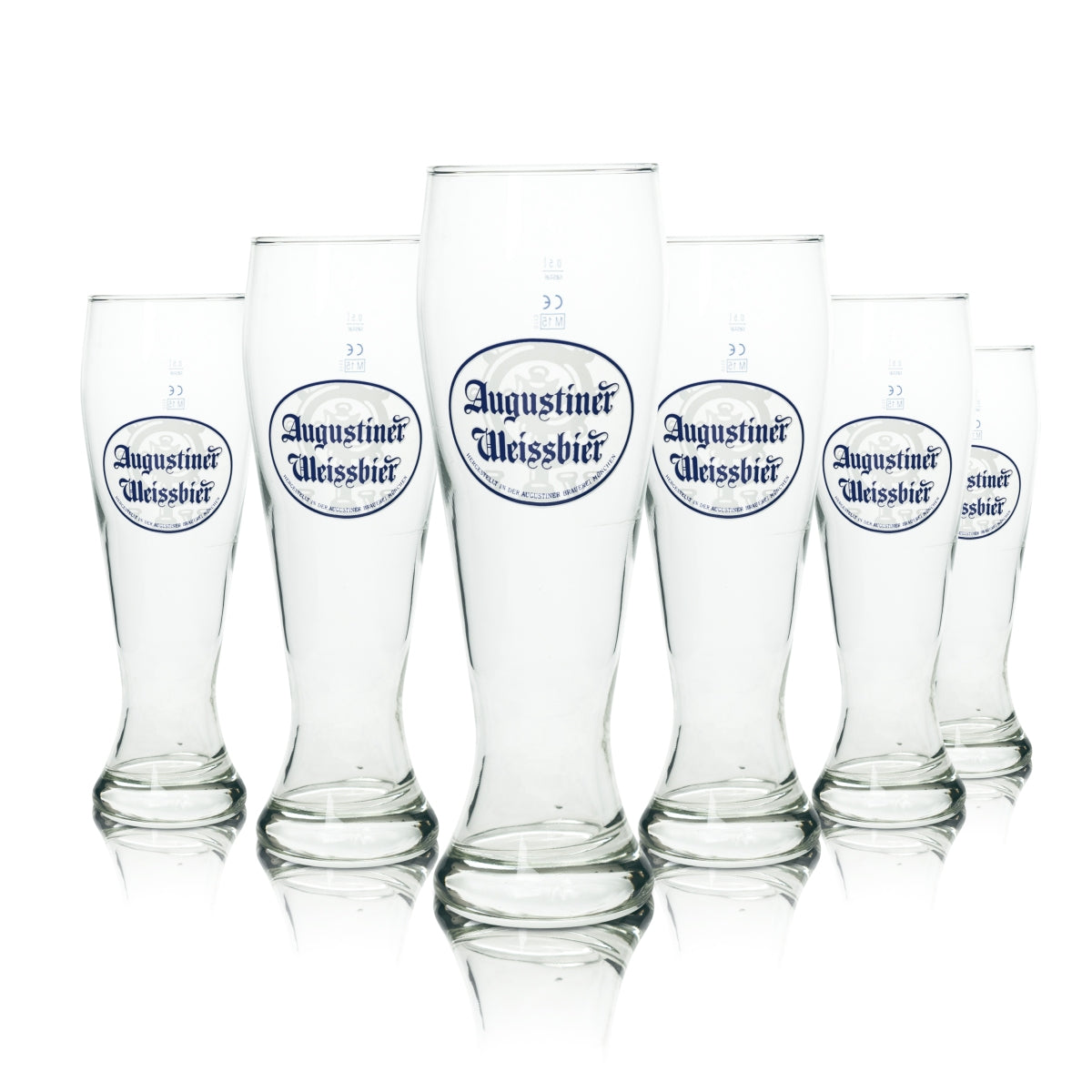 6 bicchieri da birra Augustiner 0,5 l birra bianca Weissach Rastal Hefe Weizen Gläser Beer