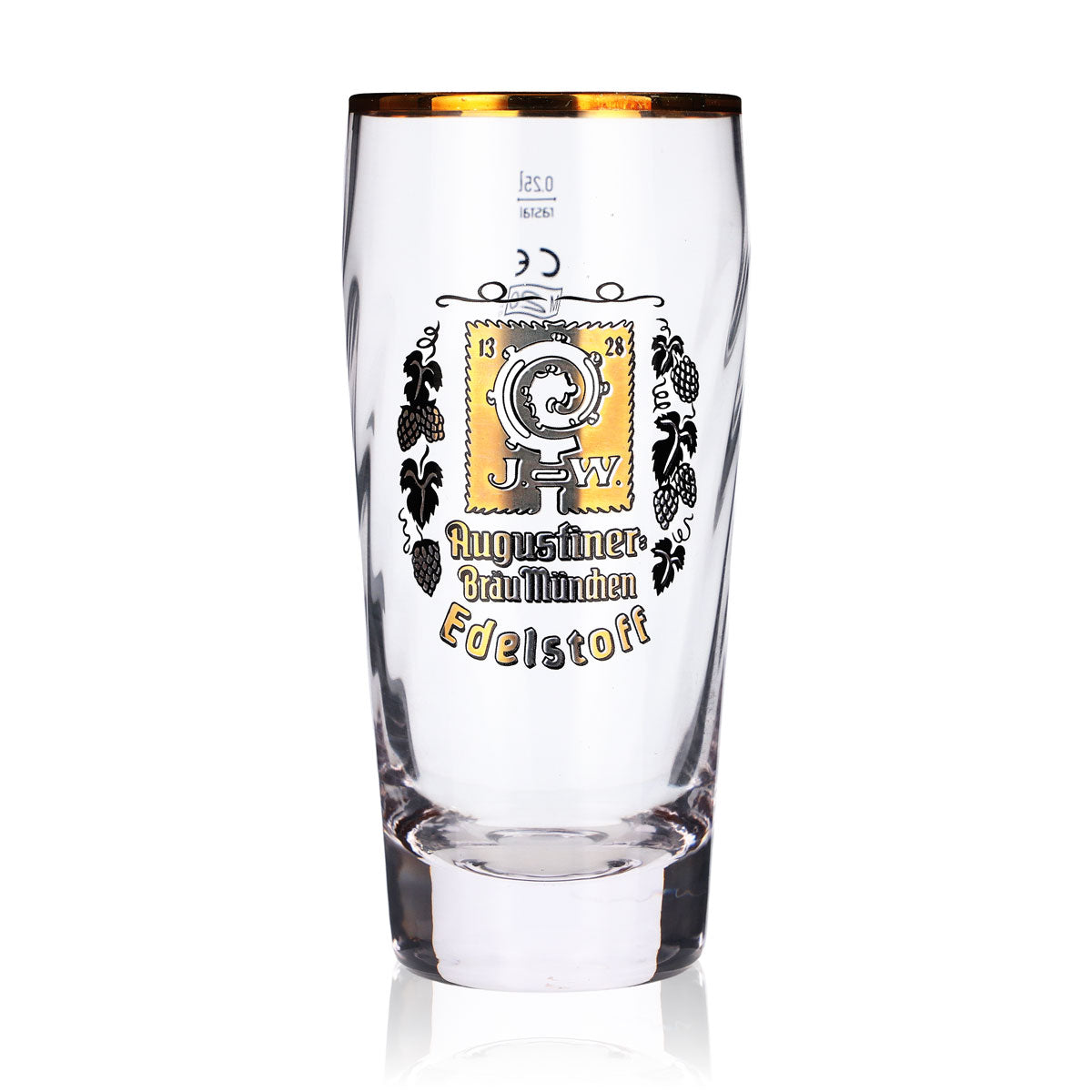 6 bicchieri da birra Augustiner 0,25 l Willibecher Edelstoff con logo dorato – Vista 2
