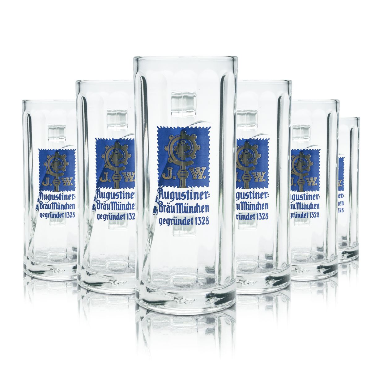 6 bicchieri Augustiner da 0,3 l, bicchieri da birra con profilo sagomato, set di bicchieri Seidel, birrificio