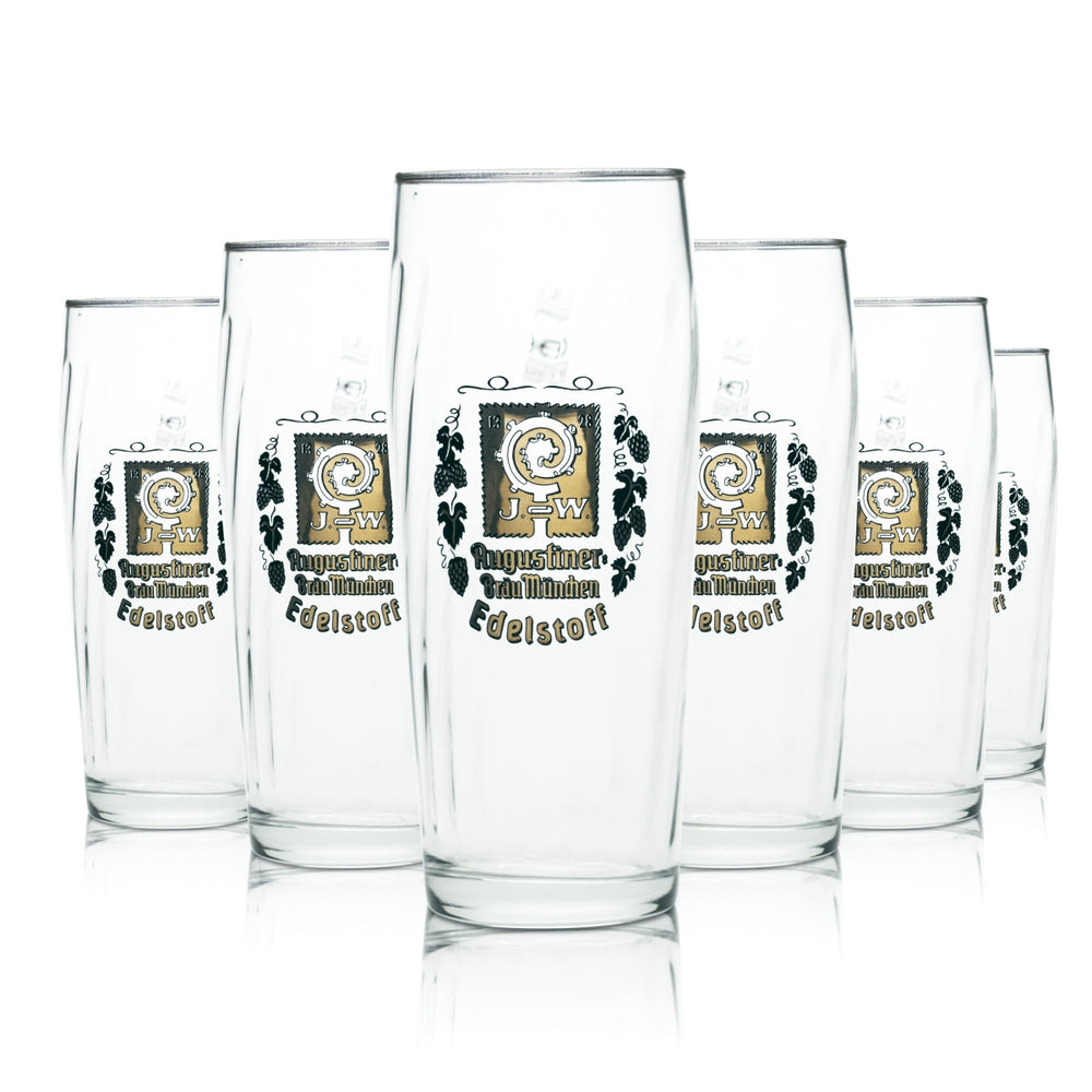 6 bicchieri da birra Augustiner 0,5 l con bordo dorato Edelstoff München Bräu