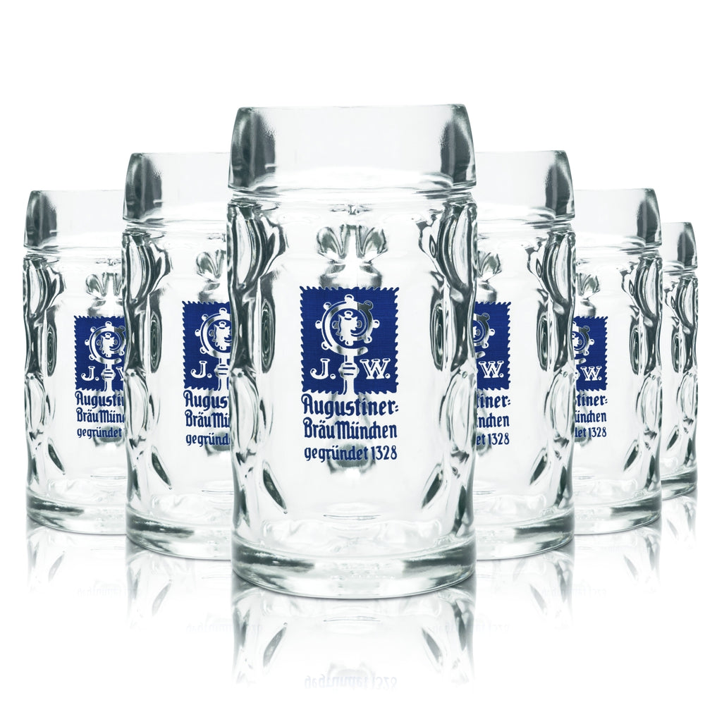 6 bicchieri Augustiner 0,5 l boccale Humpen Seidel bicchieri chiari boccali Monaco di Baviera Gastro