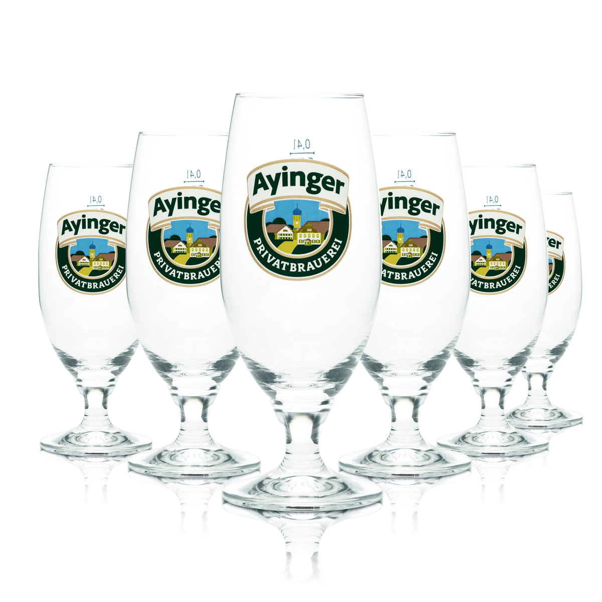 6 bicchieri da birra Ayinger 0,4 l a forma di coppa Tulipano Birra bianca Birrificio Bicchieri da bar Gastronomia – Vista 4