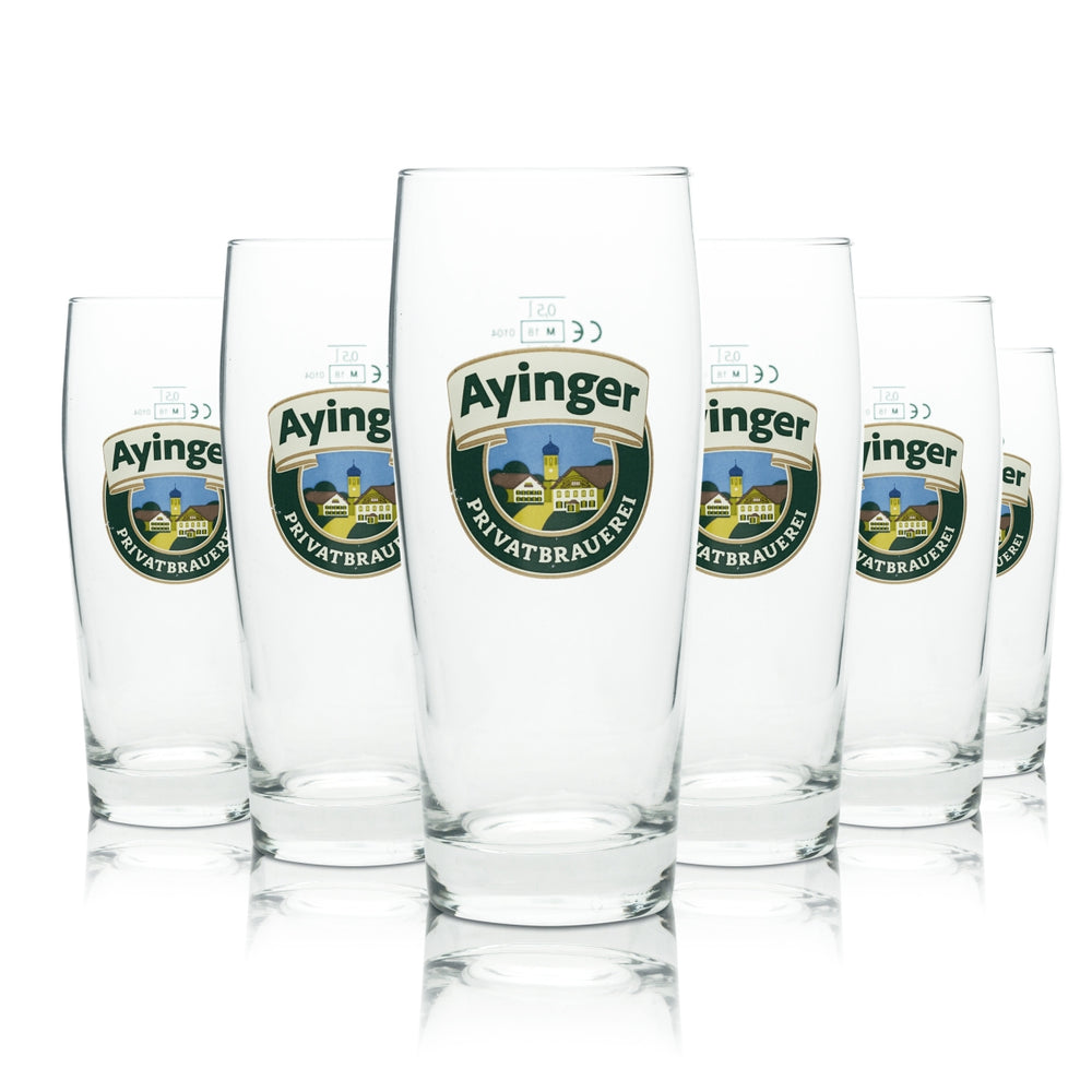 6 bicchieri da birra Ayinger da 0,5 l Birrificio privato Willi Bicchieri Pils Beer Helles