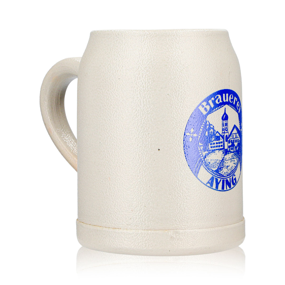 6 bicchieri da birra Ayinger da 0,5 l, modello "Krug", con logo blu, color terracotta (set da 6) – Vista 3