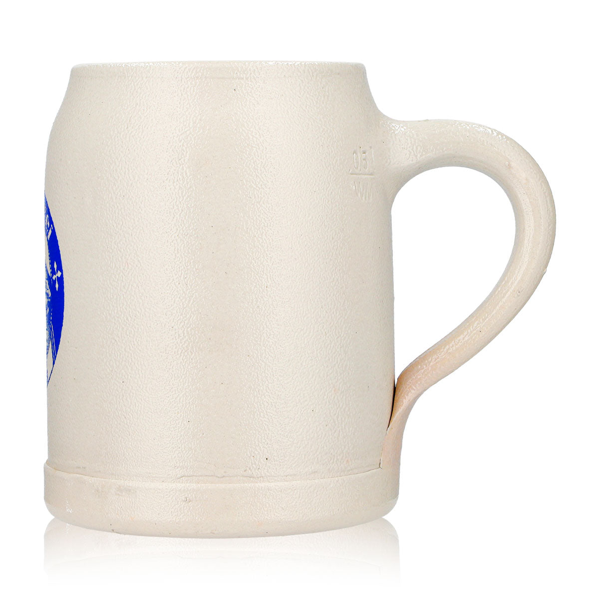 6 bicchieri da birra Ayinger da 0,5 l, modello "Krug", con logo blu, color terracotta (set da 6) – Vista 6
