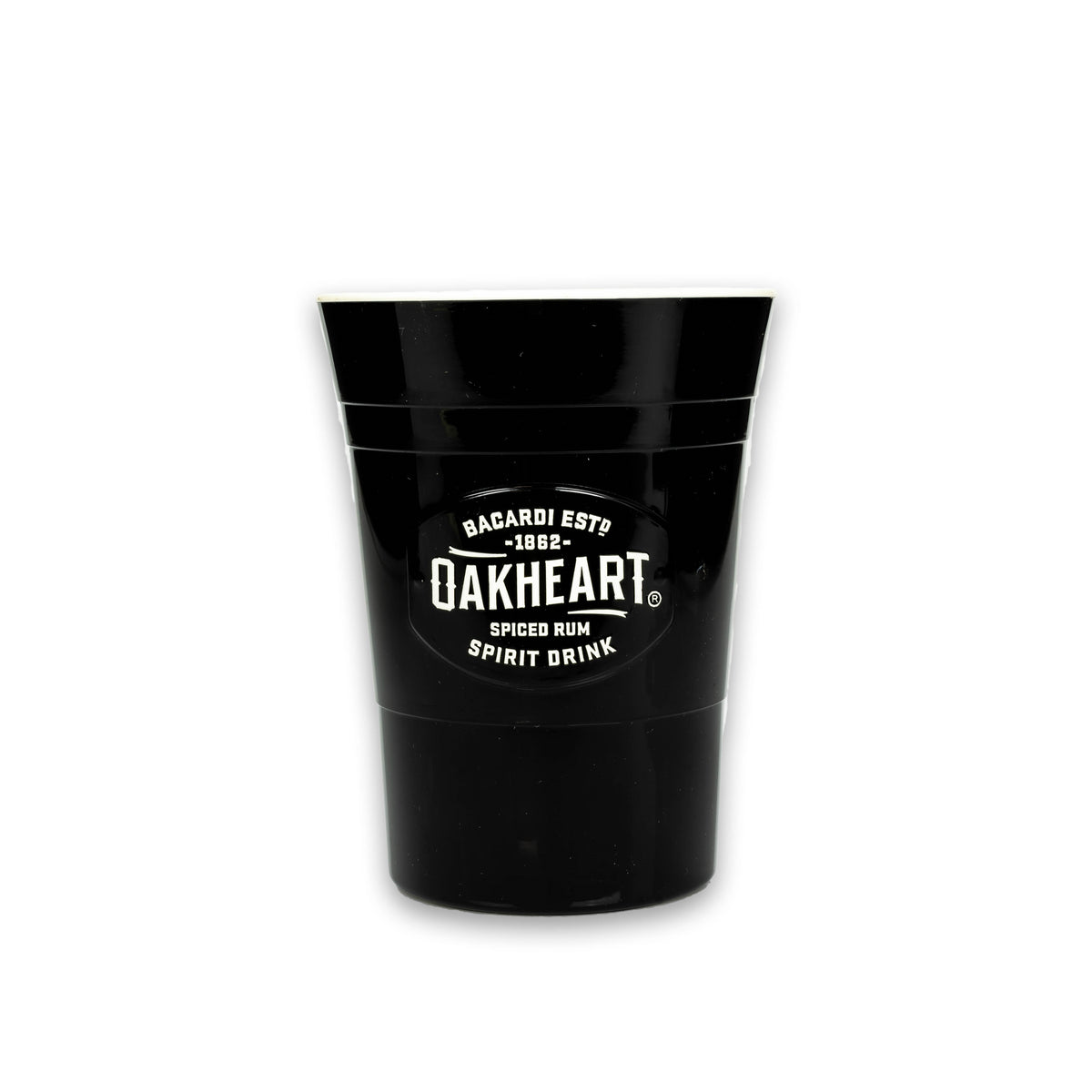 6 bicchieri da rum Bacardi Oakheart in plastica rigida nera da 330 ml – Vista 2