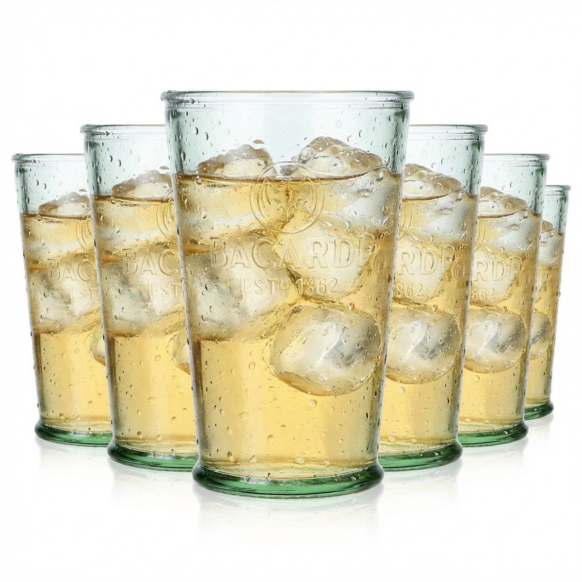 6 bicchieri da rum Bacardi Bicchieri da rum Bicchieri da cocktail Mojito verde a forma di V