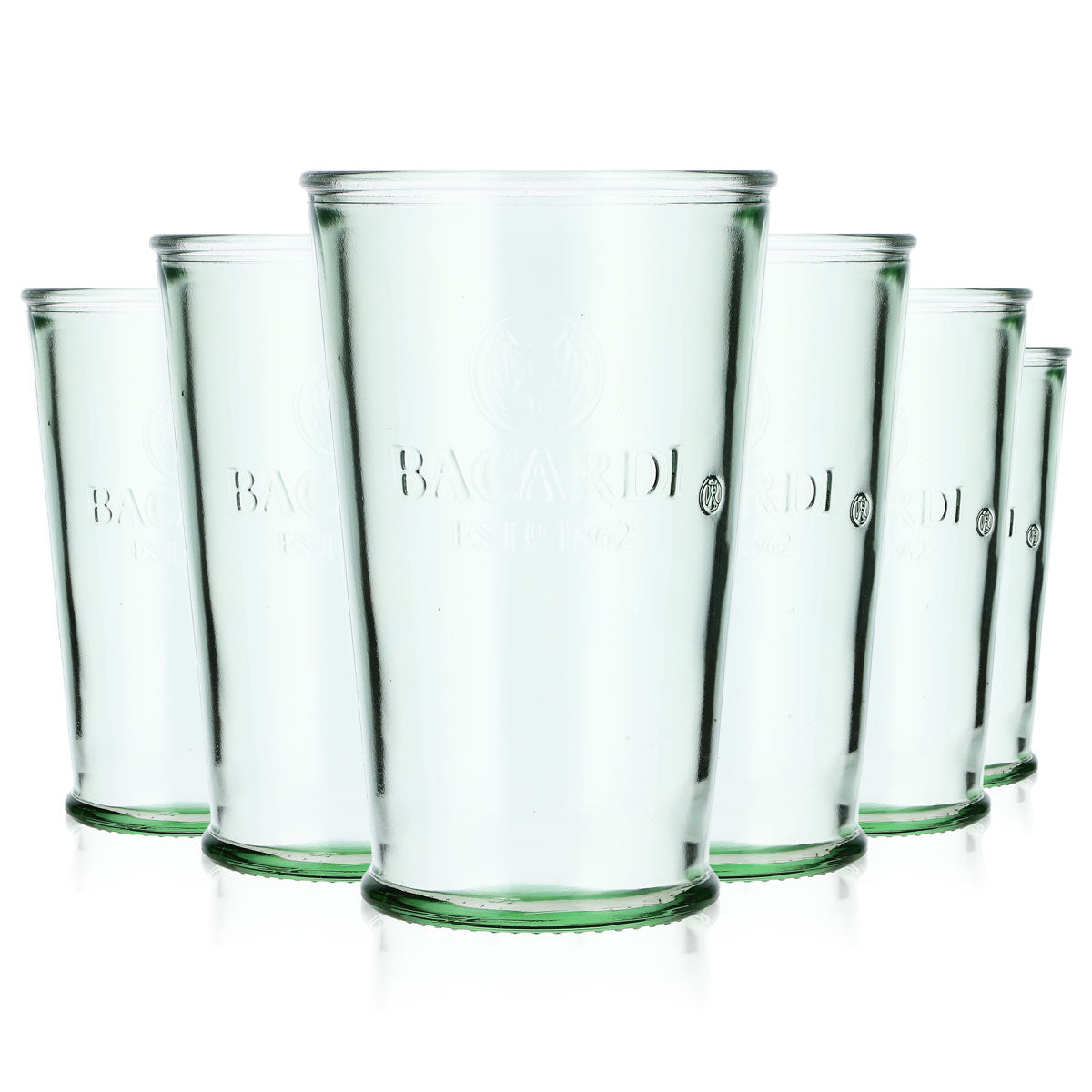 6 bicchieri da rum Bacardi Bicchieri da rum Bicchieri da cocktail Mojito verde a forma di V – Vista 5