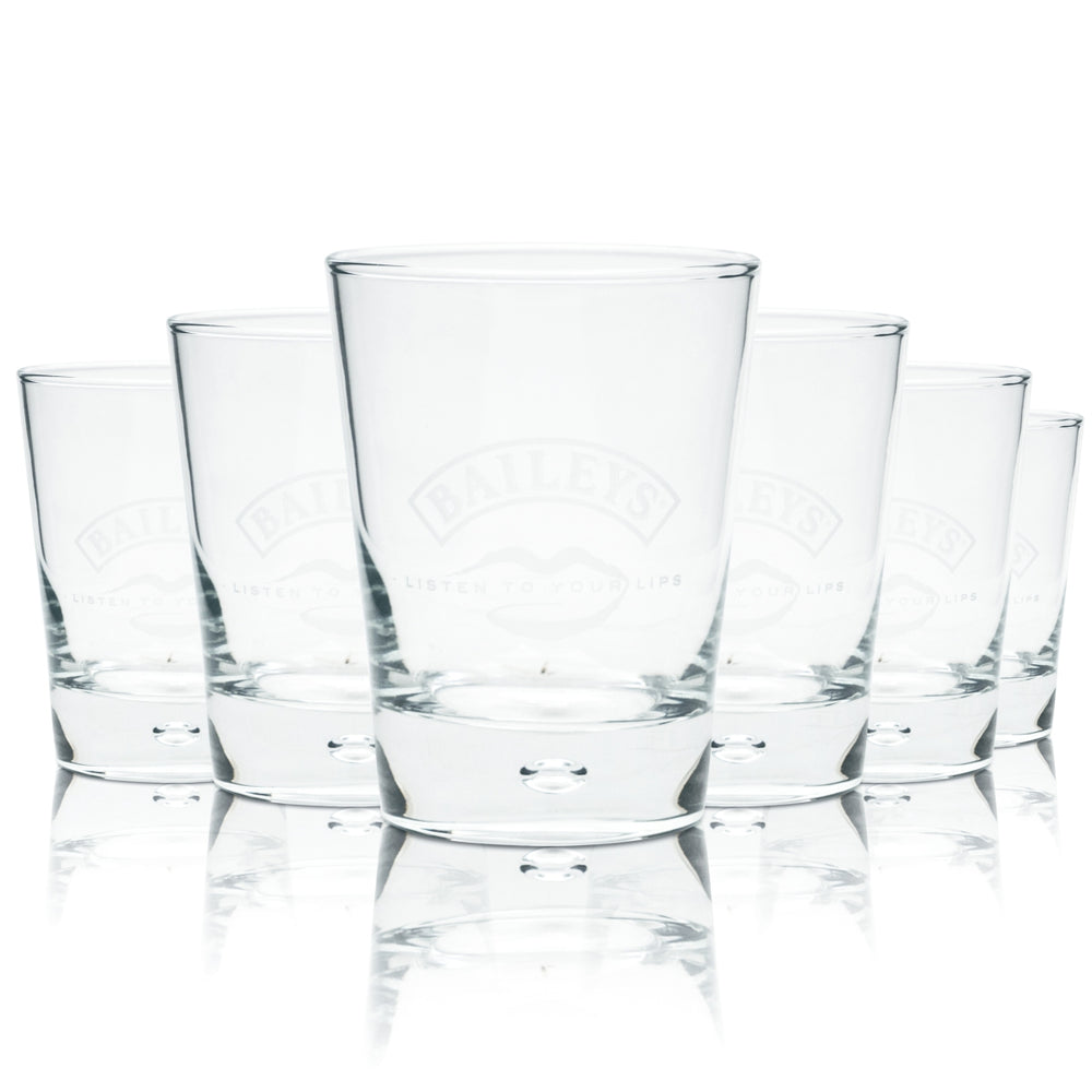 6 bicchieri tumbler Baileys Listen to your Lips con bolla d'aria sul fondo