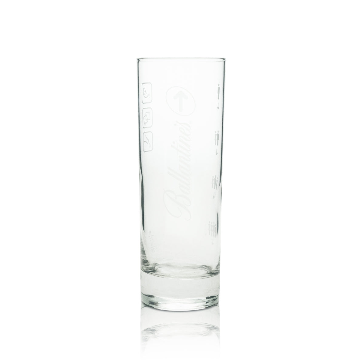 6 bicchieri da whisky Ballantines Longdrink con logo bianco e freccia – Vista 2