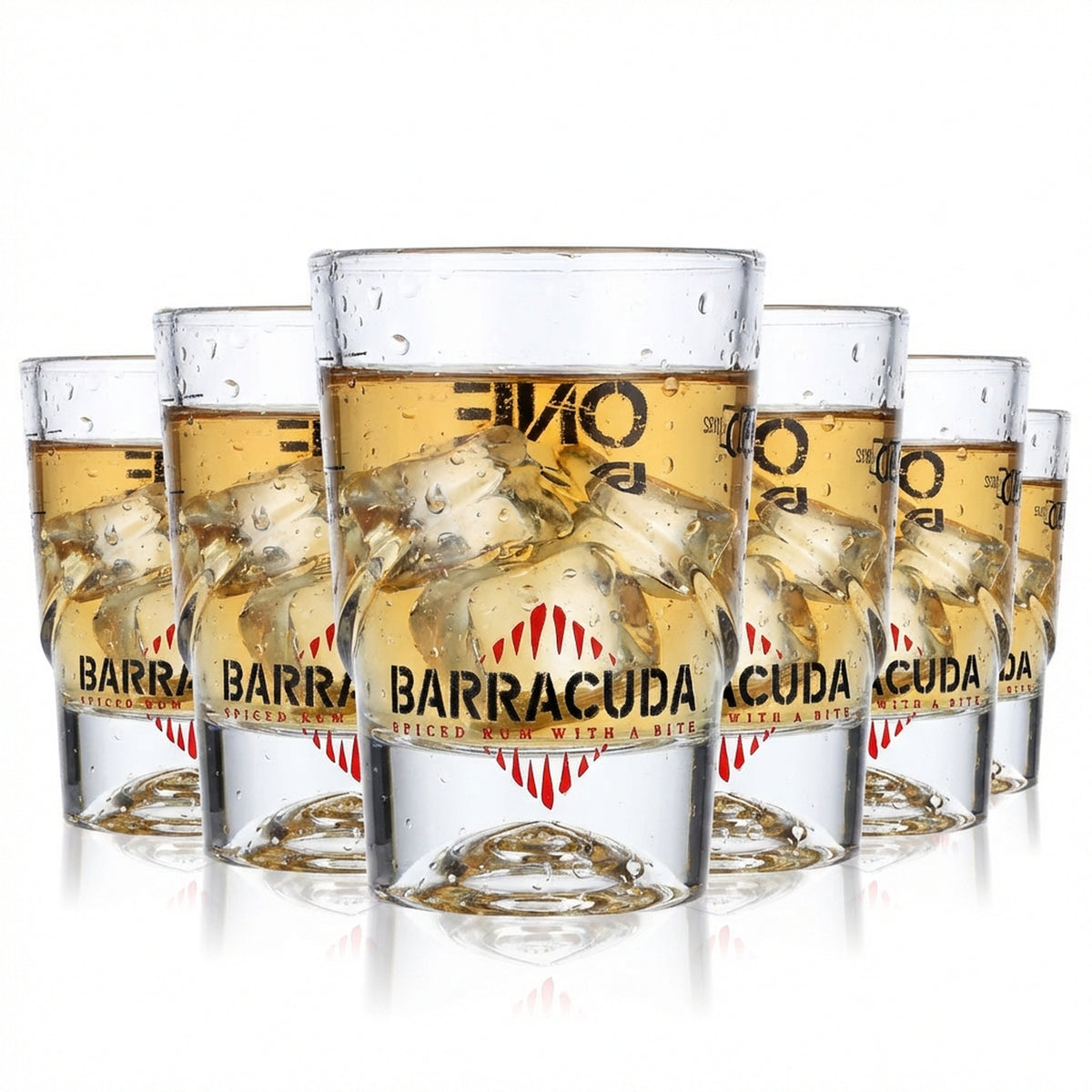 6 bicchierini da liquore Barracuda Rum Bicchierini corti Bicchierini da 4 cl Bicchierino "One Bite"