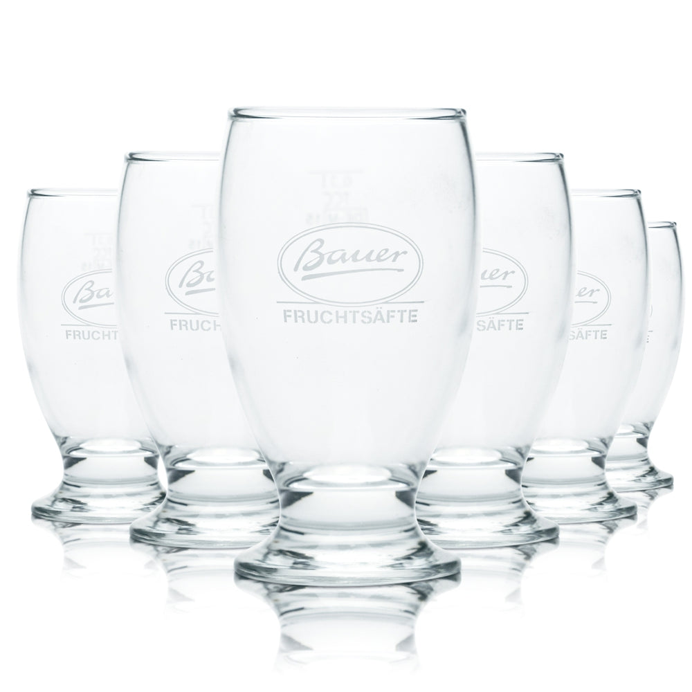 6x Bauer bicchieri da 0,2 l a calice, bicchieri da trofeo, bicchieri per succhi, bibite, acqua minerale, ristorazione