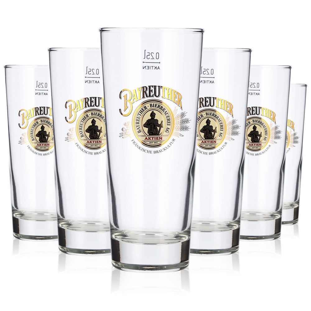 6 bicchieri da birra Bayreuth da 0,25 l, bicchieri tumbler, bicchieri da birra Frankonia, bicchieri Seidel