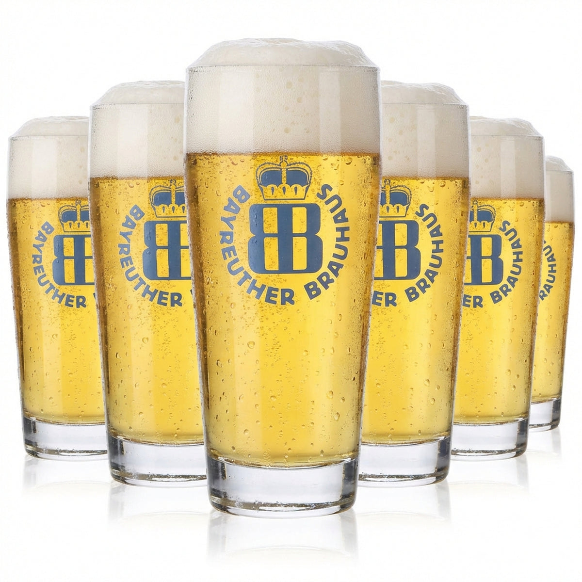 6 bicchieri da birra Bayreuther da 0,2 l Bicchieri da birra Bicchiere da birra Logo blu