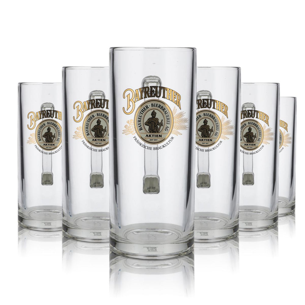 6 bicchieri da birra Bayreuther Bierbrauerei 0,4 l Set di boccali Seidel per la ristorazione