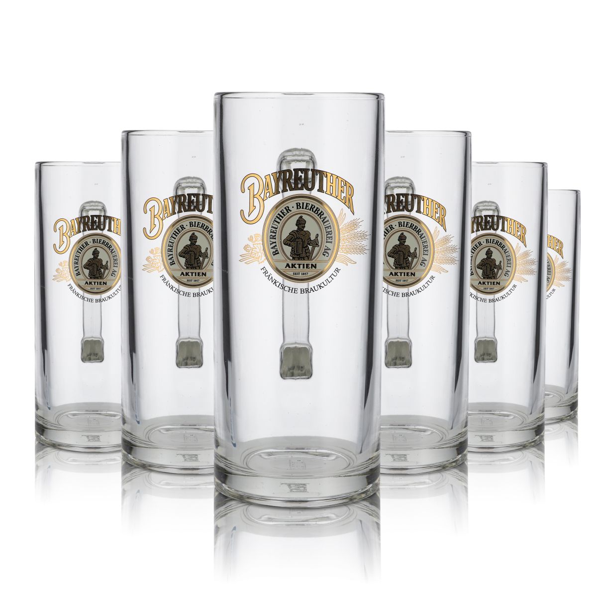 6 bicchieri da birra Bayreuther Bierbrauerei 0,4 l Set di boccali Seidel per la ristorazione