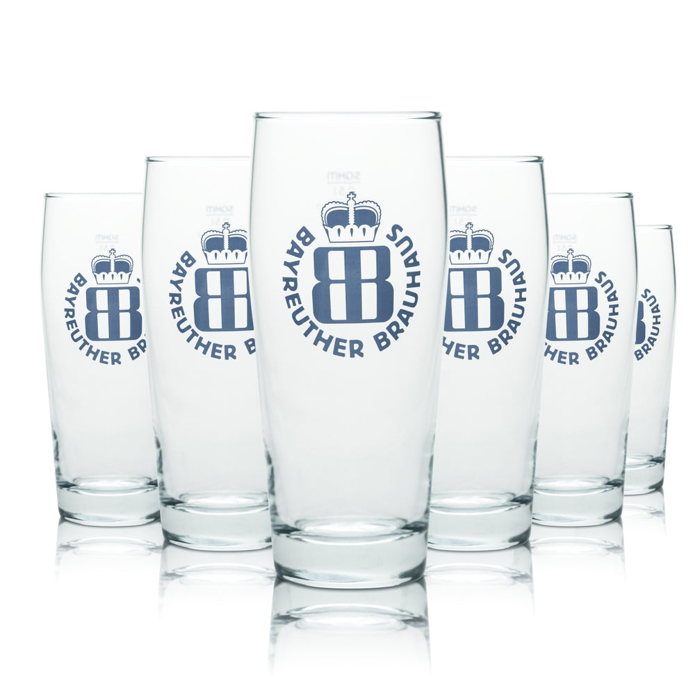 6 bicchieri da birra Bayreuther Brauhaus da 0,5 l, bicchieri da birra, birrificio, gastronomia