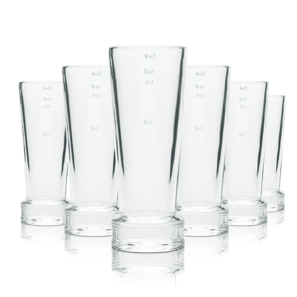 6 bicchieri da liquore Becherovka Vodka 4 cl Bicchieri da shot Acquavite Stamper Relief Cristallo