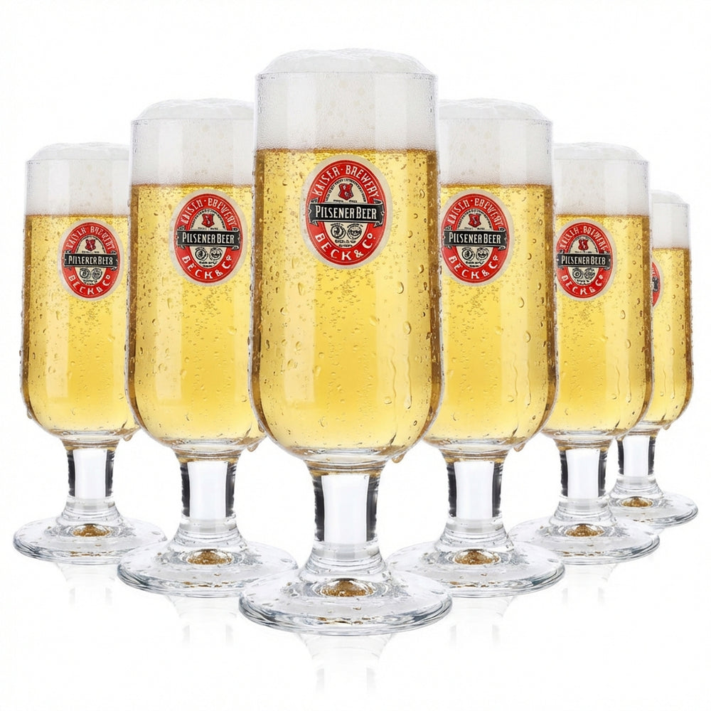 Set di 6 bicchieri da birra Beck's da 0,3 l, logo retrò "Pilsener Beer" (Ritzenhoff)