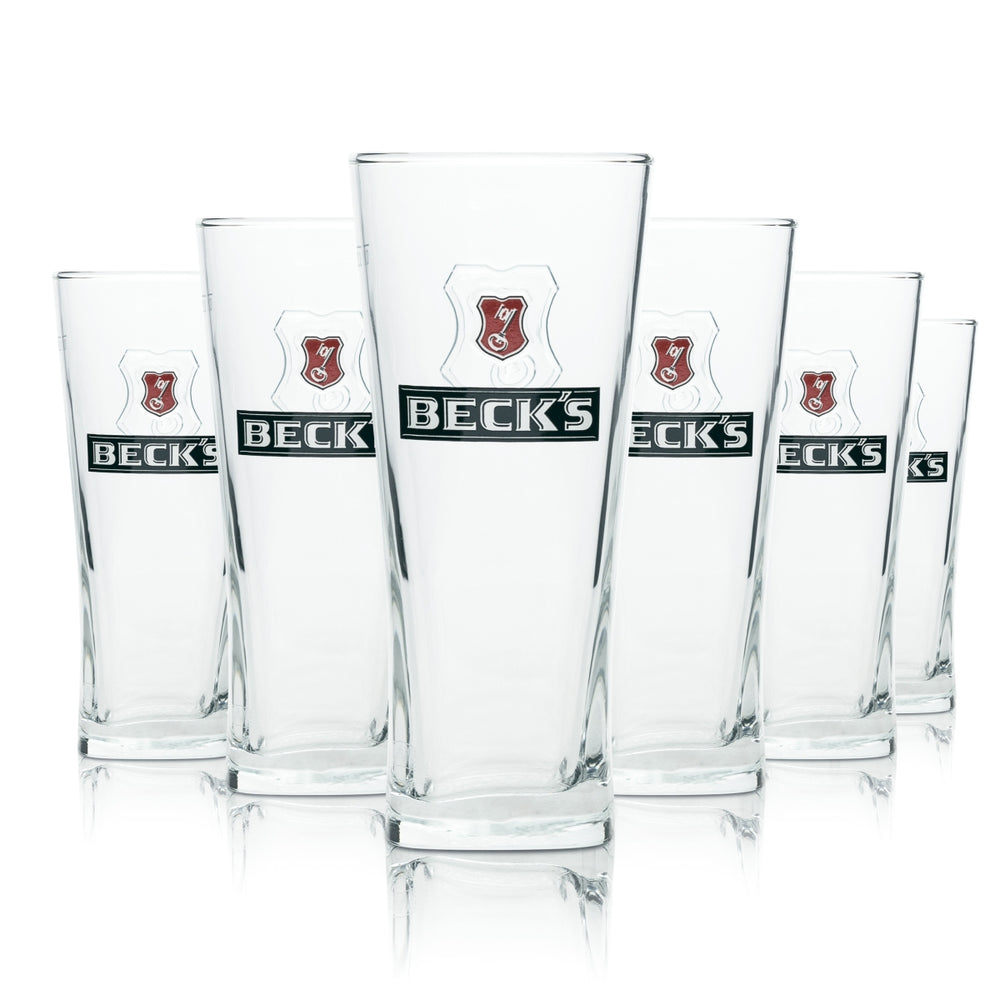 6 bicchieri da birra Becks da 0,2 l Bicchieri da birra Henry Bicchieri Tazza Logo in rilievo