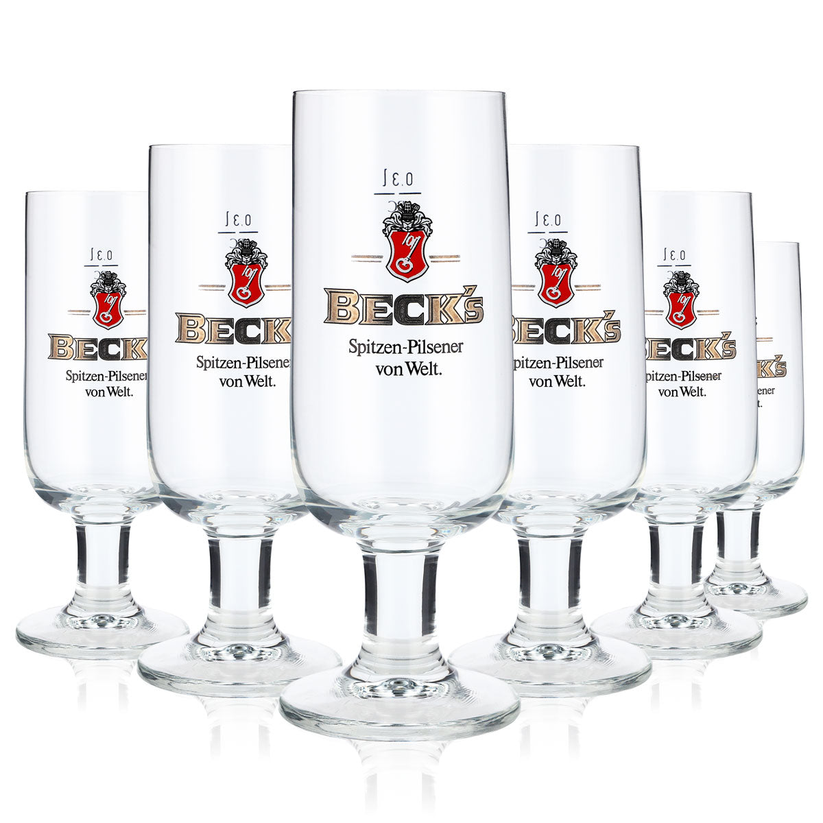 6 bicchieri da birra Becks 0,3 l bicchiere a calice "Spitzen-Pilsener von Welt" RC – Vista 5