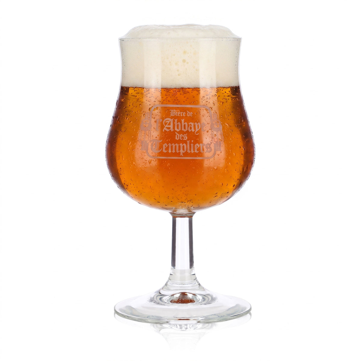 6 bicchieri da birra "Biere d’Abbaye" da 0,38 l, a forma di tulipano, con logo "Ritter" bianco (set da 6) – Vista 2
