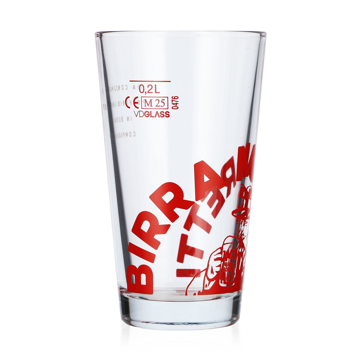 6 bicchieri da birra Birra Moretti da 0,2 l con logo rosso (set da 6) – Vista 3
