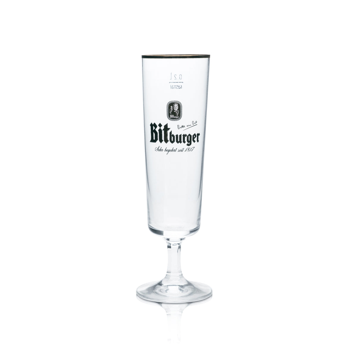 6 bicchieri da birra Bitburger 0,2 l, forma a tulipano con bordo dorato, birrificio, gastronomia, birra pils, bar – Vista 2