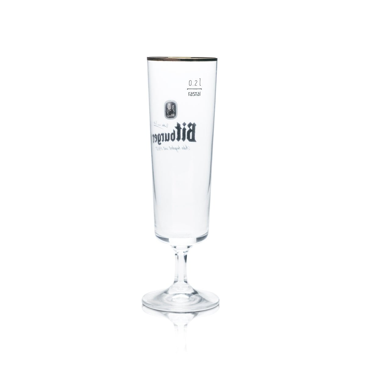 6 bicchieri da birra Bitburger 0,2 l, forma a tulipano con bordo dorato, birrificio, gastronomia, birra pils, bar – Vista 3