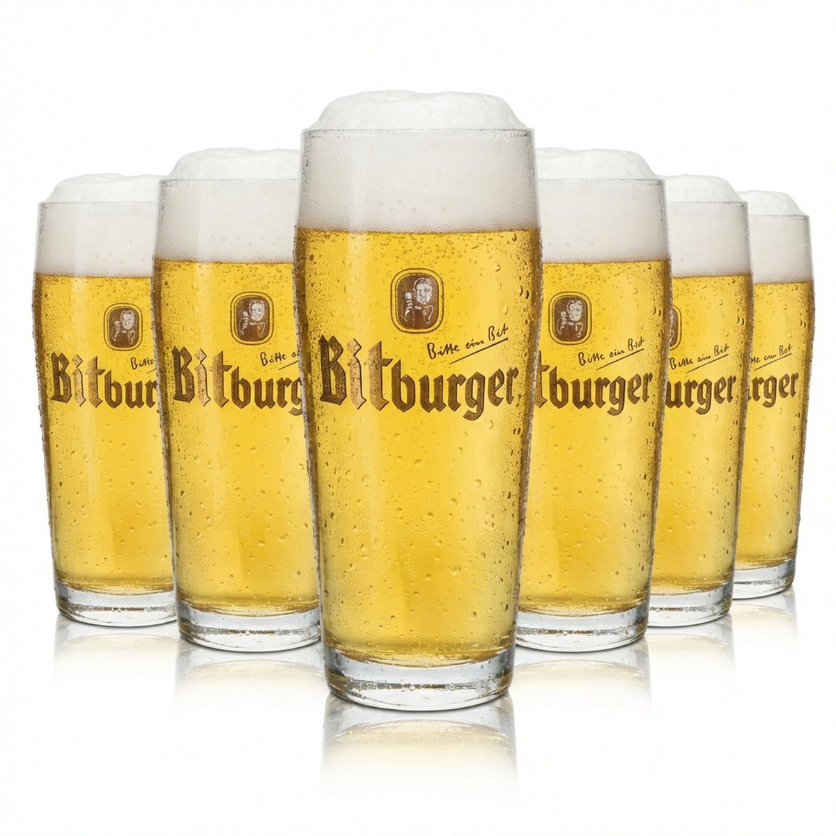 6 bicchieri da birra Bitburger da 0,5 l Willibecher