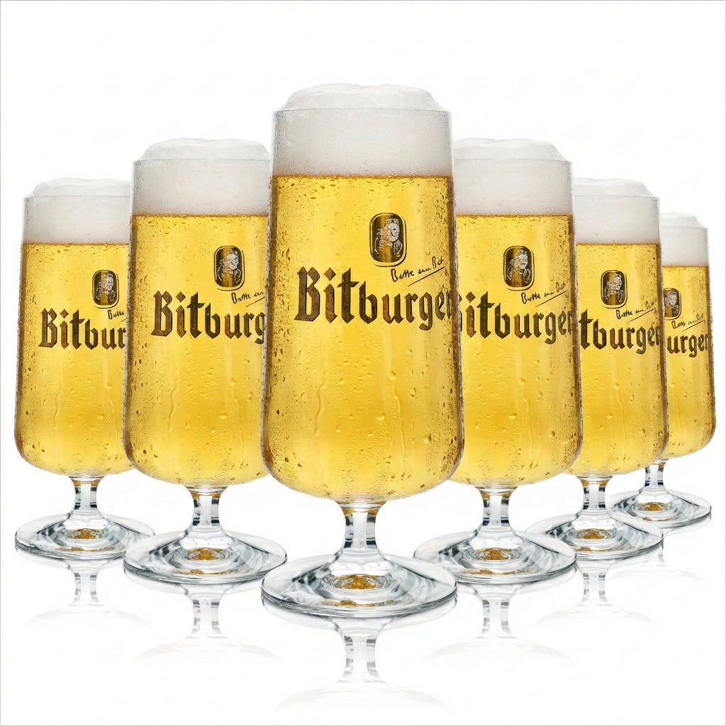6 bicchieri da birra Bitburger esclusivi 500 ml rastal