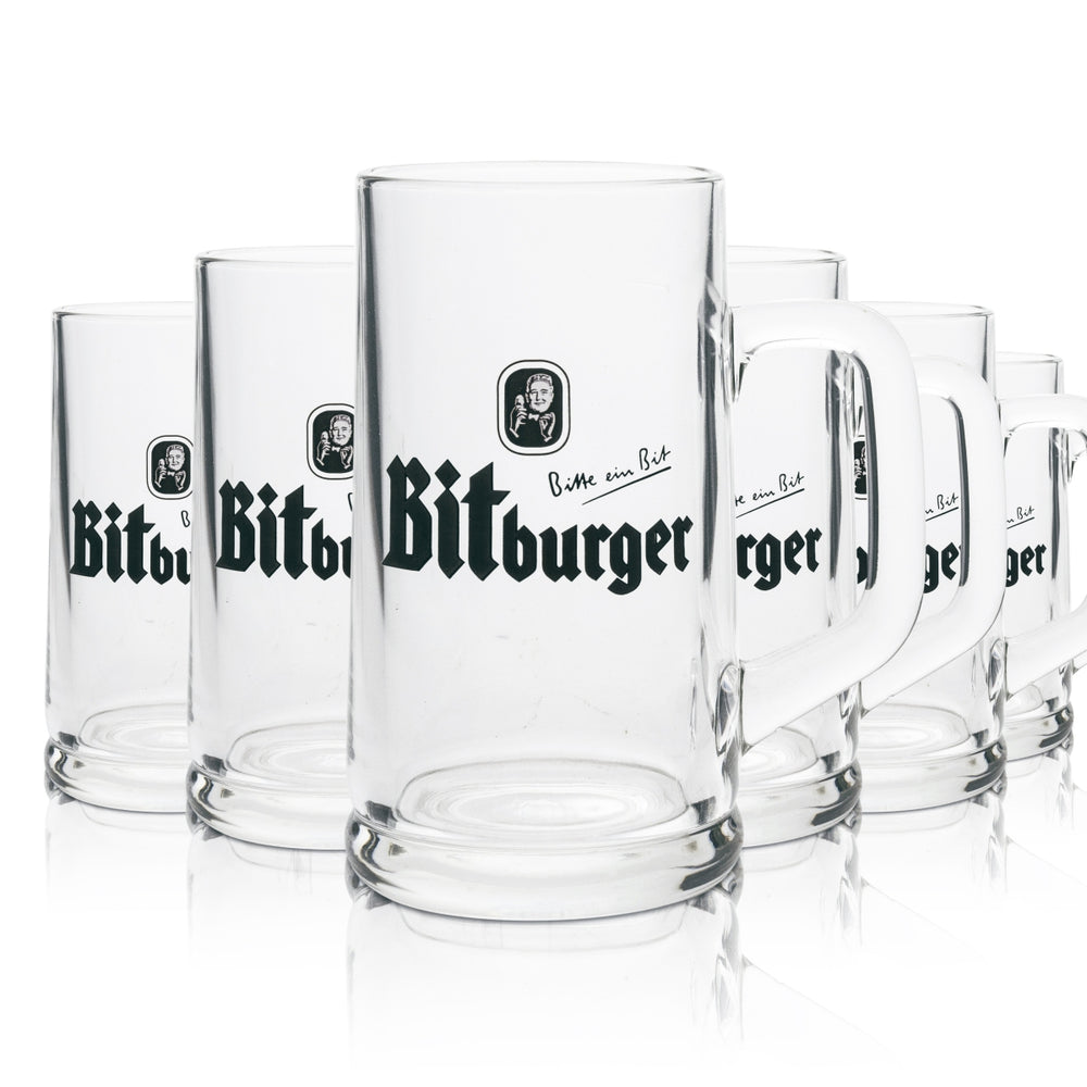 6 bicchieri da birra Bitburger 0,4 l Rastal