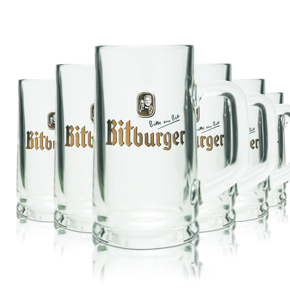 6 bicchieri da birra Bitburger 0,2 l boccale Humpen Seidel set birrificio Pilsener
