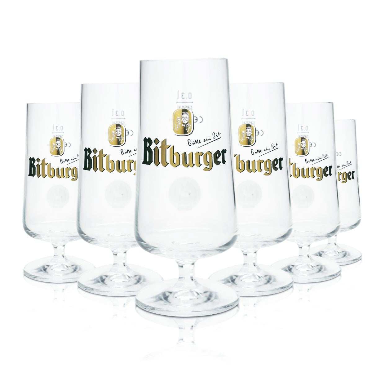 6 bicchieri da birra Bitburger 0,3 l a forma di tulipano con chip NFC Bicchieri da birra Pils Birrificio Gastronomia