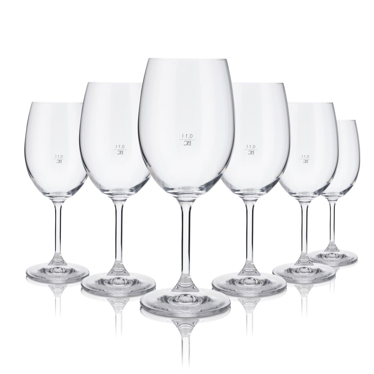 6 bicchieri Bohemia 0,37 l bicchieri da vino bicchieri da aperitivo bicchieri con stelo set di bicchieri Gastro calibrati