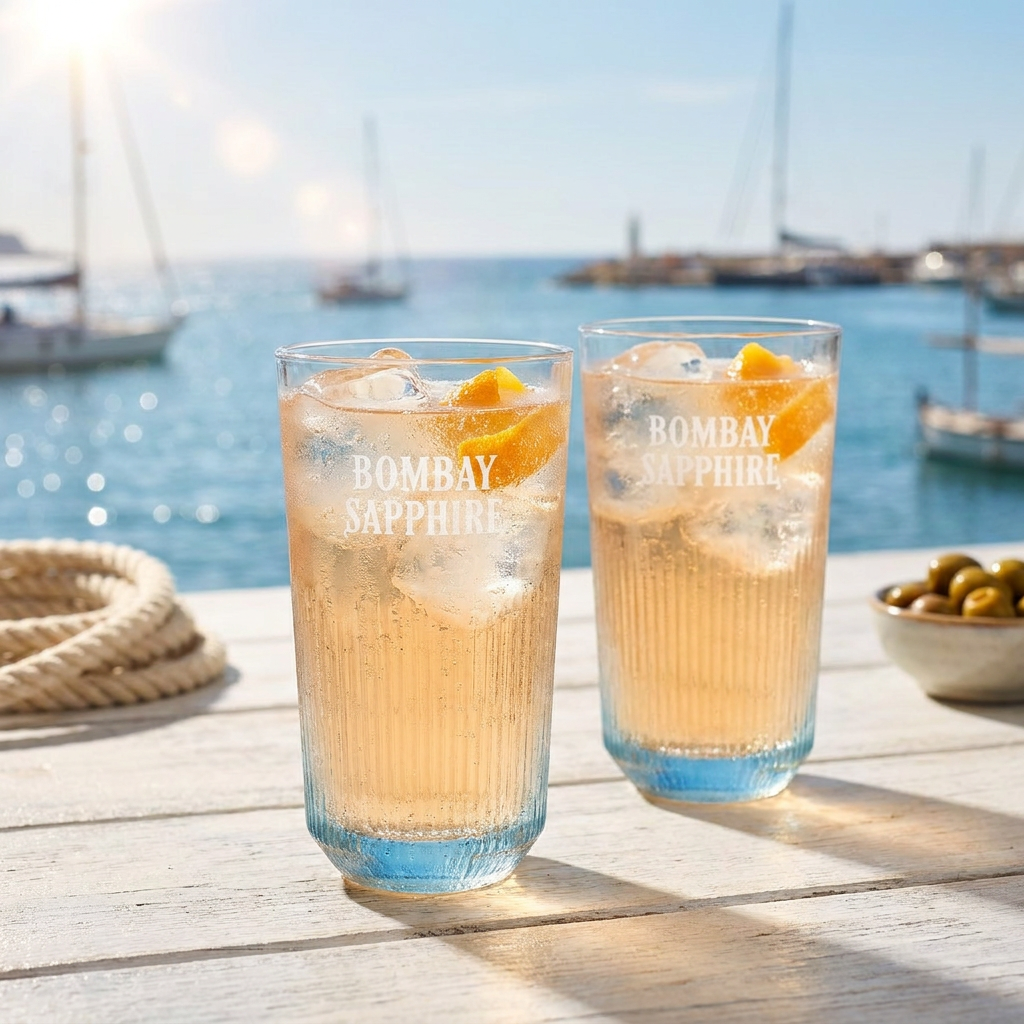 6 bicchieri da gin Bombay Sapphire 0,35 l, bicchieri da cocktail con bordo rialzato, bicchieri da gin tonic, bicchieri da cocktail – Vista 2