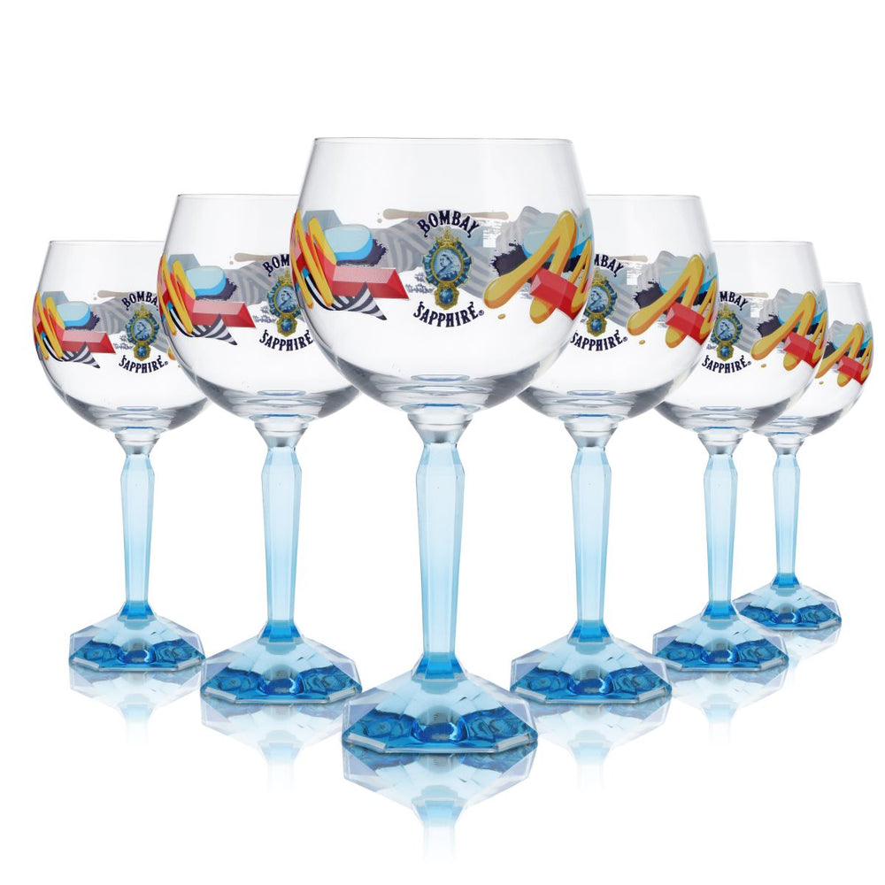 6 bicchieri Bombay Sapphire 0,48 l, bicchiere a palloncino Stir Creativity edizione speciale Gin Tonic