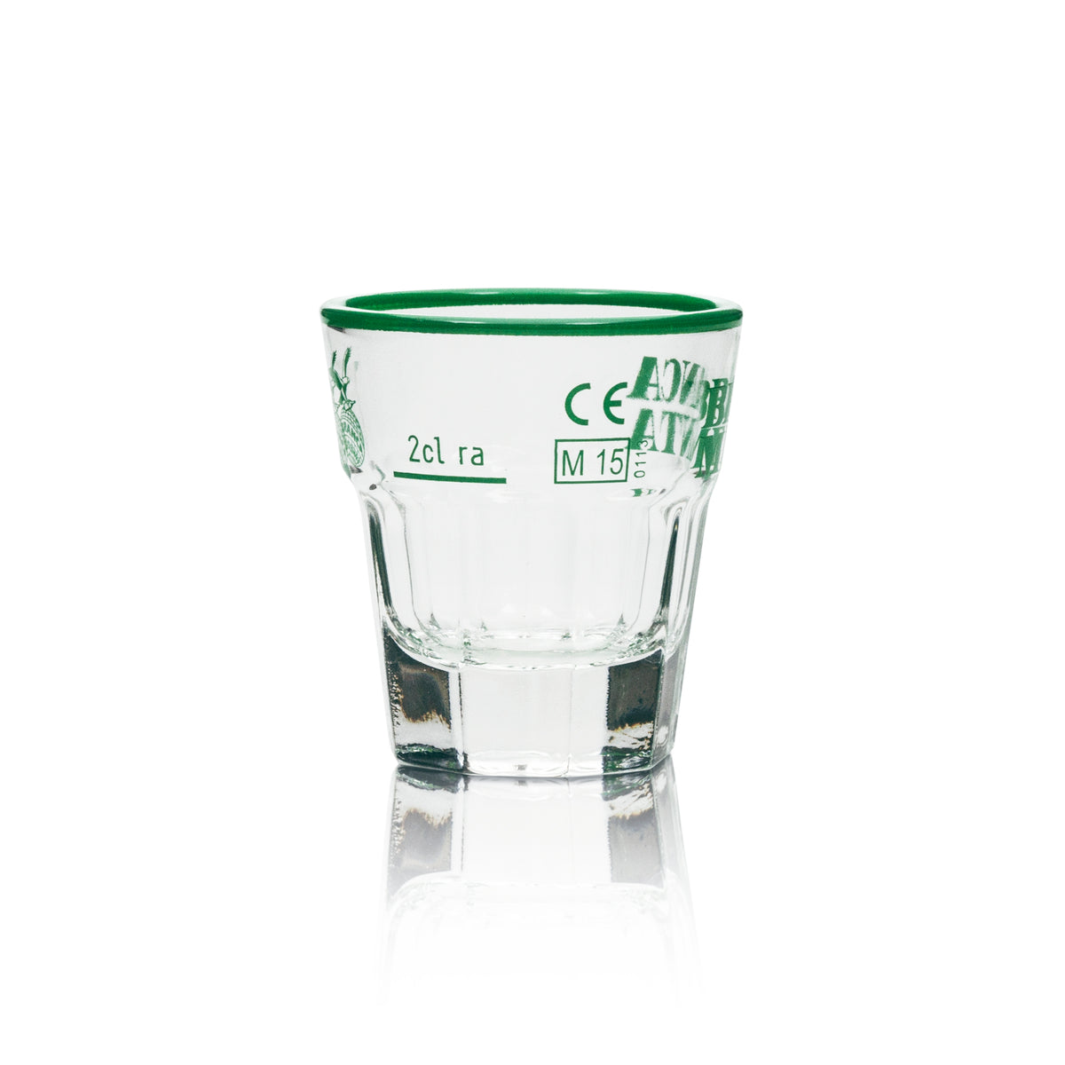 6 bicchierini da shot Branca Menta 2 cl con bordo verde – Vista 3
